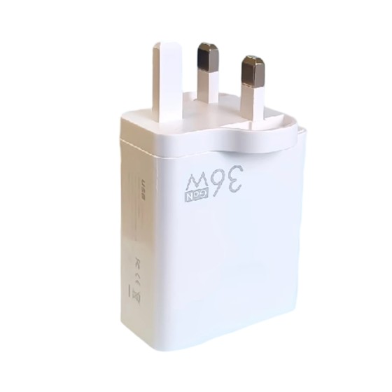 ADC - 36W Fast Charging Mobile Phone Charger with 3 USB + 2 PD